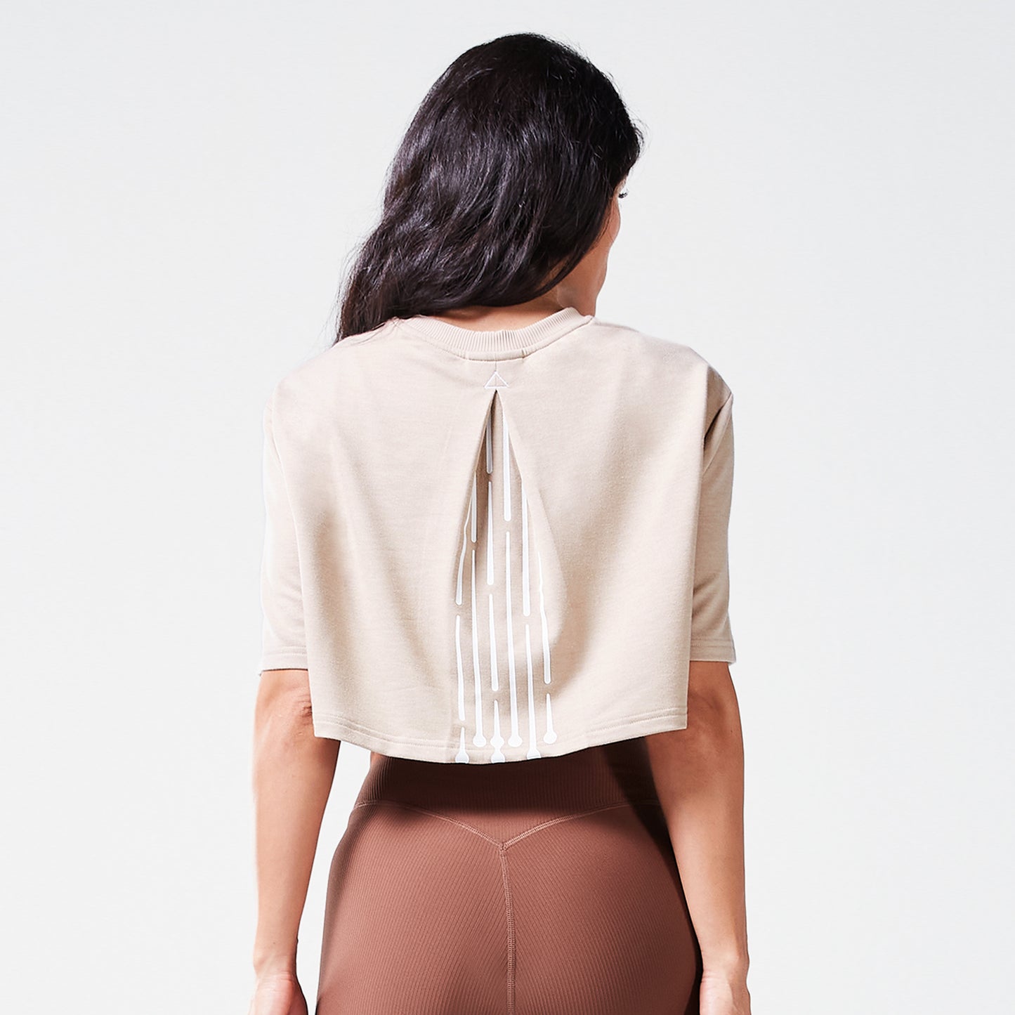 Code Mystery Crop T-shirt - Cobblestone Marl