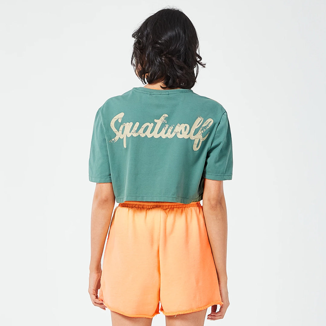 Retrograde Crop T-shirt - Orange Chiffon Marl & Dark Forest Marl
