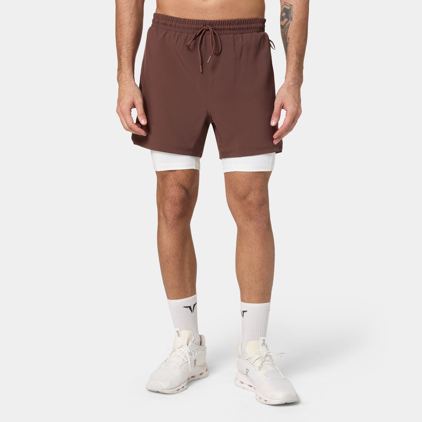 Foundation 2-In-1 5" Shorts - Chestnut