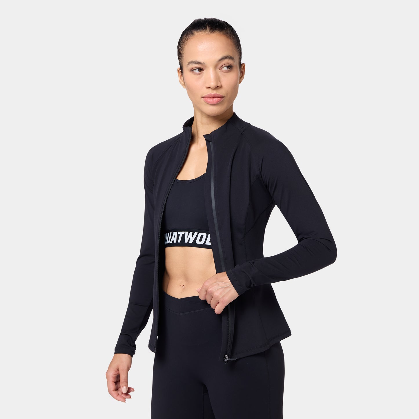 جاكيت كونتور بسحاب - أسود