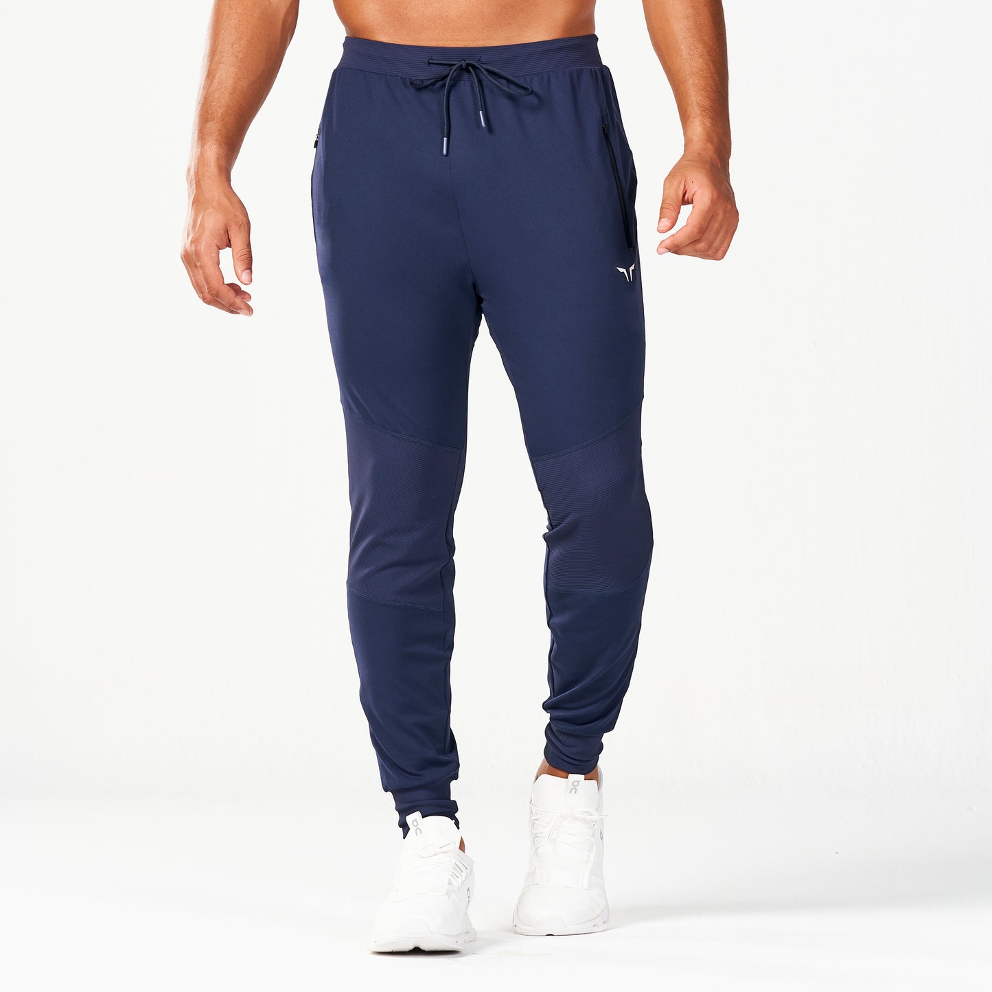 بنطال ستيتمنت مطور رياضي للركض بتصميم مضلع - كحلي