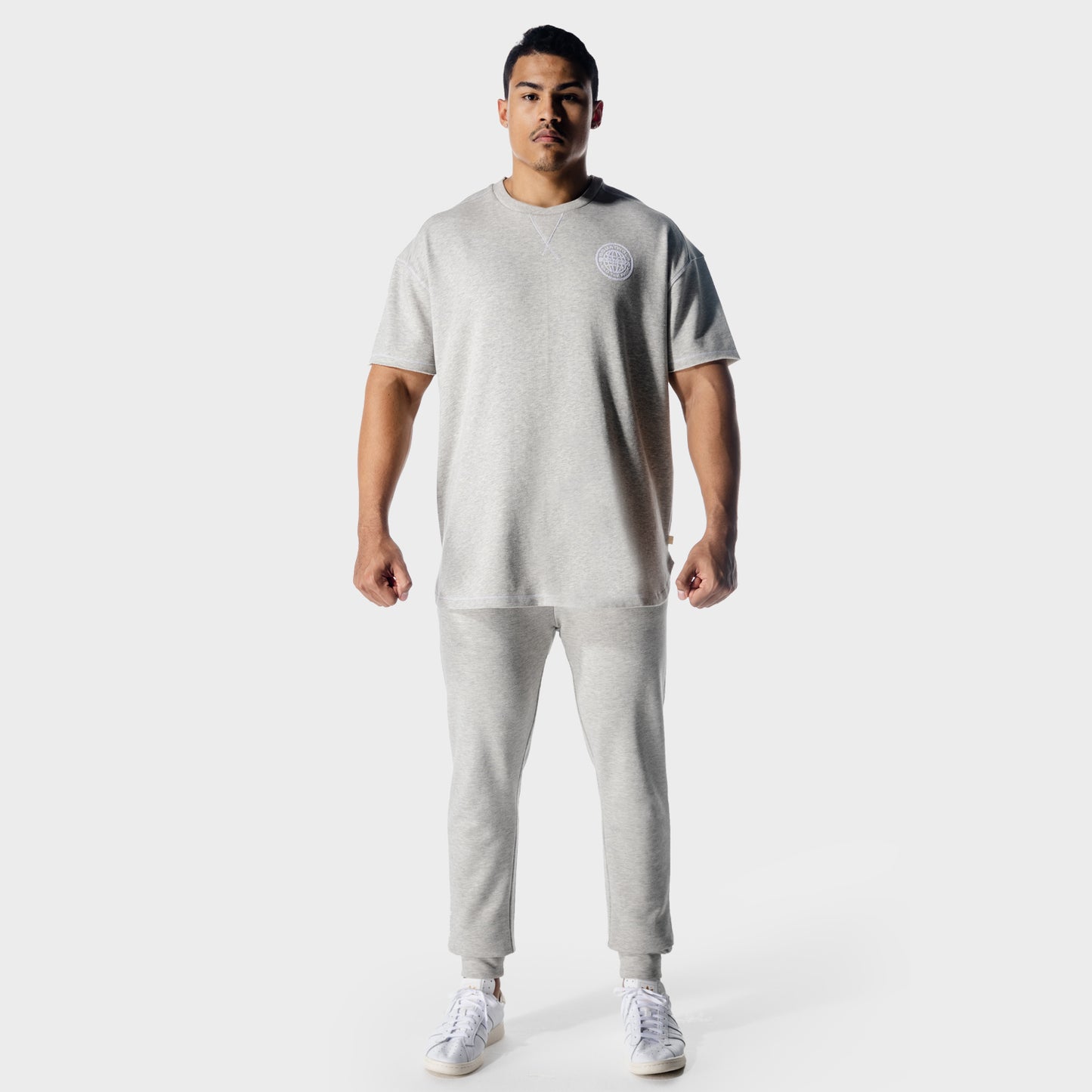 squatwolf-gym-t-shirts-golden-era-oversized-crew-t-shirt-light-grey-marl-workout-clothes-for-men