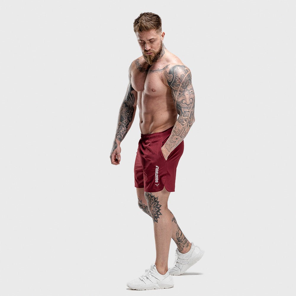 squatwolf-workout-short-for-men-warrior-shorts-maroon-gym-wear