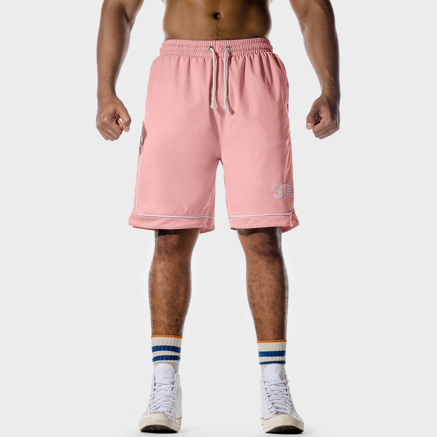 squatwolf-gym-wear-golden-era-basketball-shorts-pink-workout-shorts-for-men