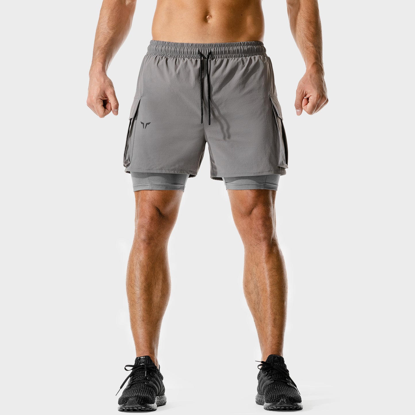 squatwolf-gym-wear-code-2-in-1-cargo-shorts-grey-workout-shorts-for-men