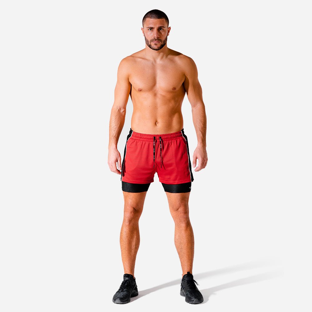 squatwolf-workout-short-for-men-hybrid-2-in-1-red-shorts-gym-wear