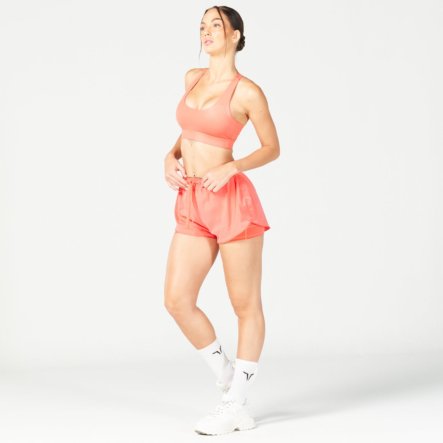 squatwolf-workout-clothes-glaze-2-in-1-shorts-hot-coral-gym-shorts-for-women