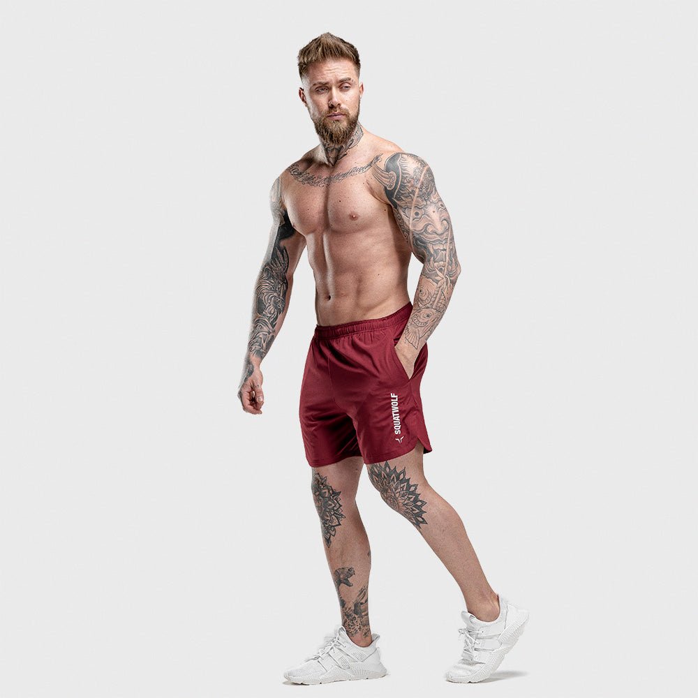 squatwolf-workout-short-for-men-warrior-shorts-maroon-gym-wear