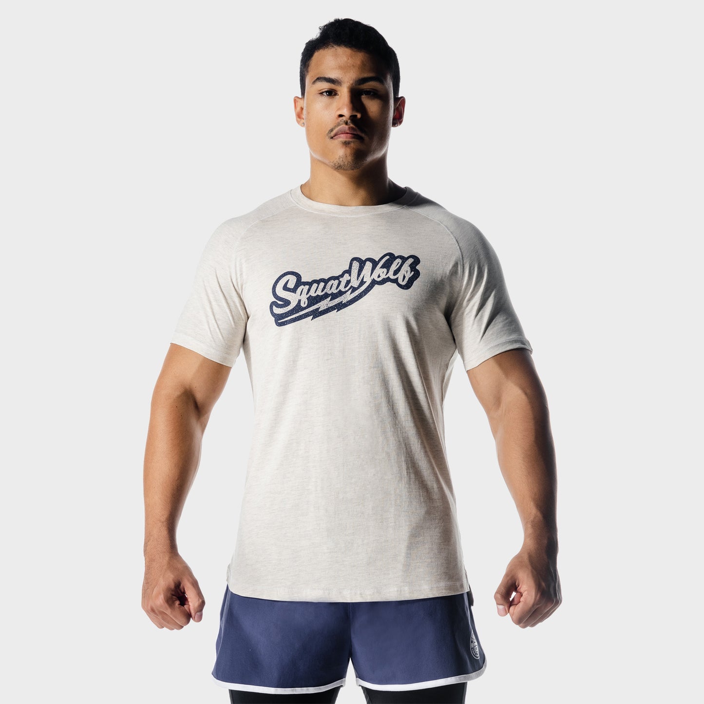 squatwolf-gym-t-shirts-golden-era-one-up-t-shirt-ecru-marl-workout-clothes-for-men