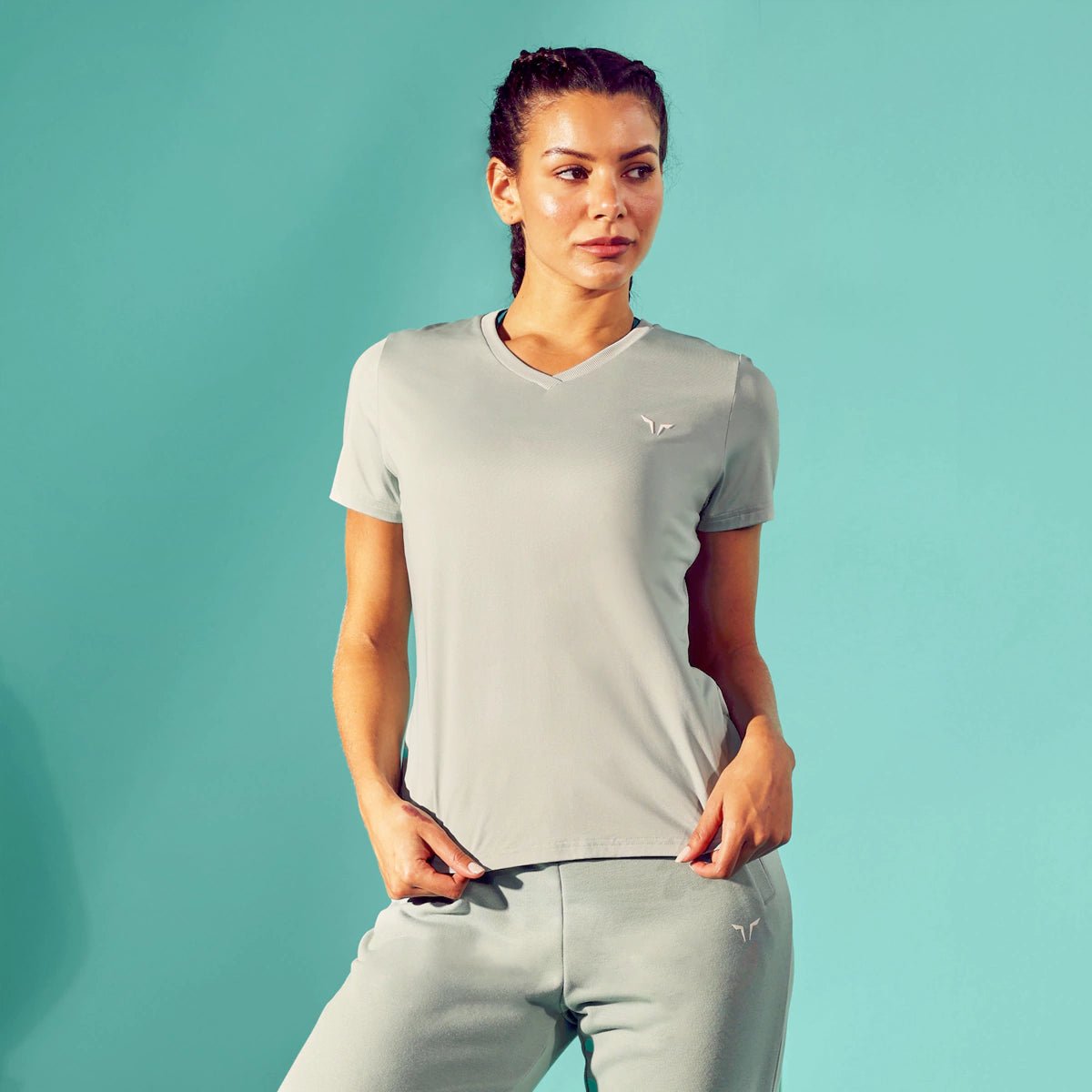 Essential V-Neck T-shirt - Grey Mist