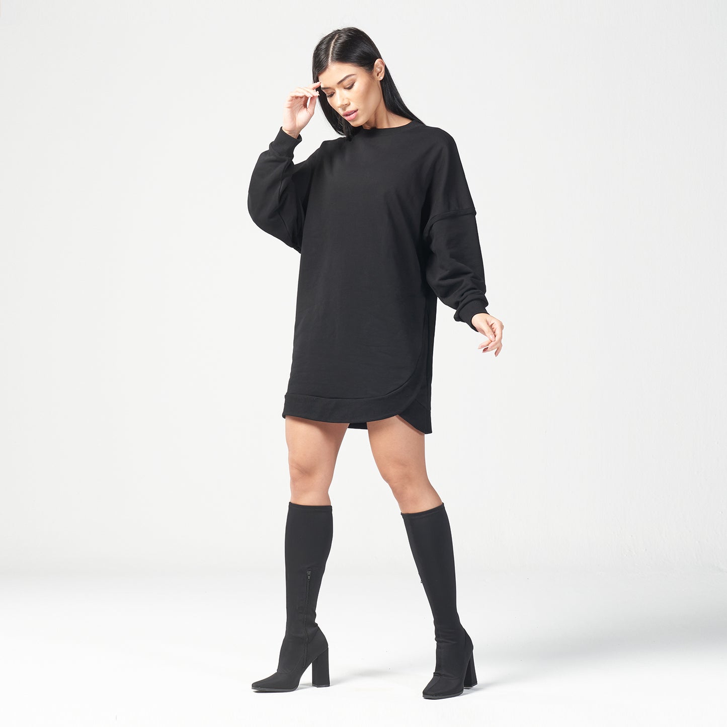 squatwolf-workout-clothes-infinity-relaxed-fit-dress-black-gym-t-shirts-for-women