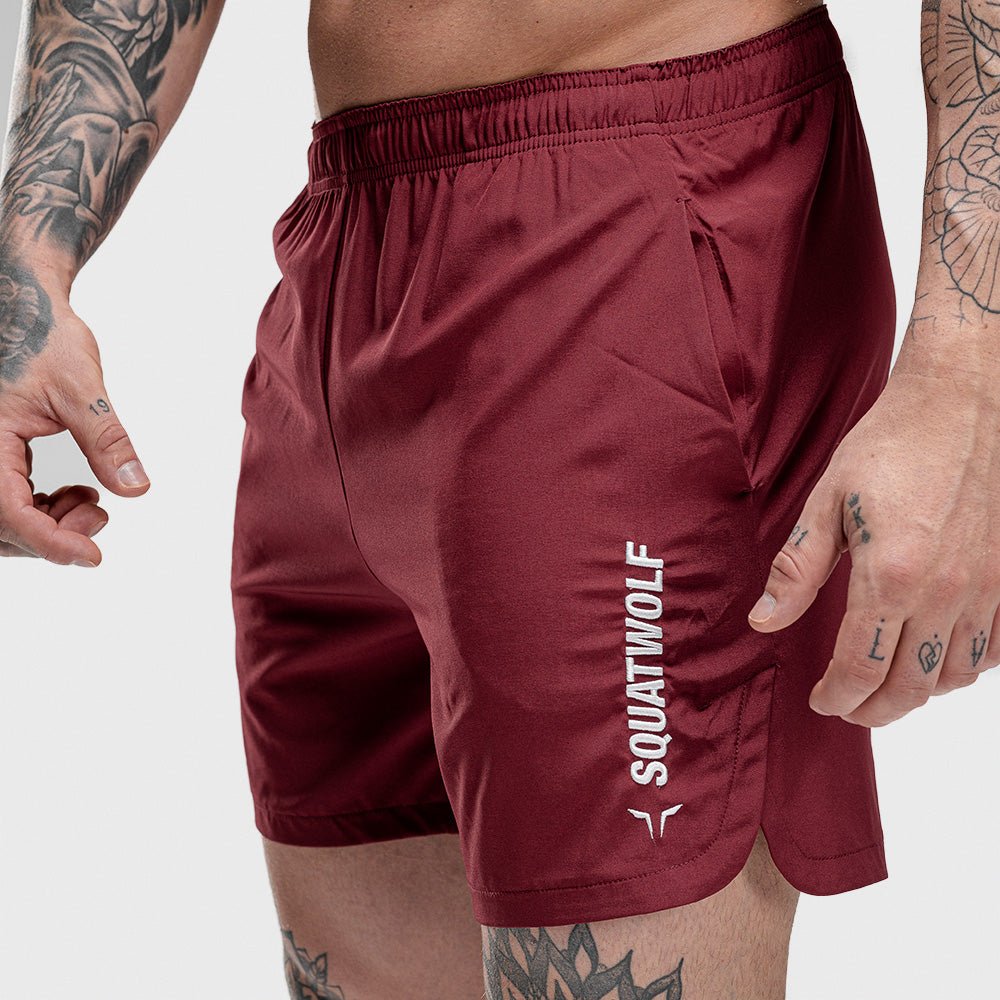 squatwolf-workout-short-for-men-warrior-shorts-maroon-gym-wear