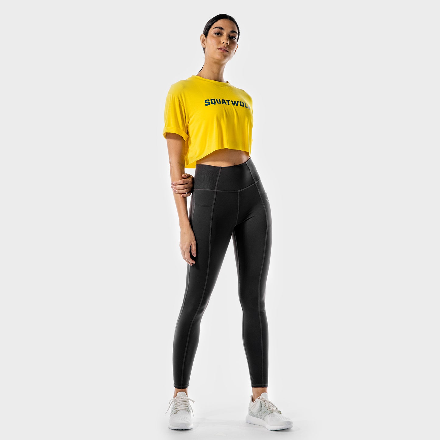 squatwolf-gym-t-shirts-for-women-iconic-crop-tee-yellow-workout-clothes