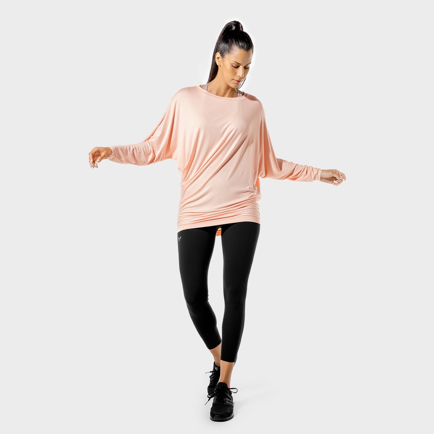 squatwolf-gym-wear-womens-fitness-drape-tee-pink-workout-shirts