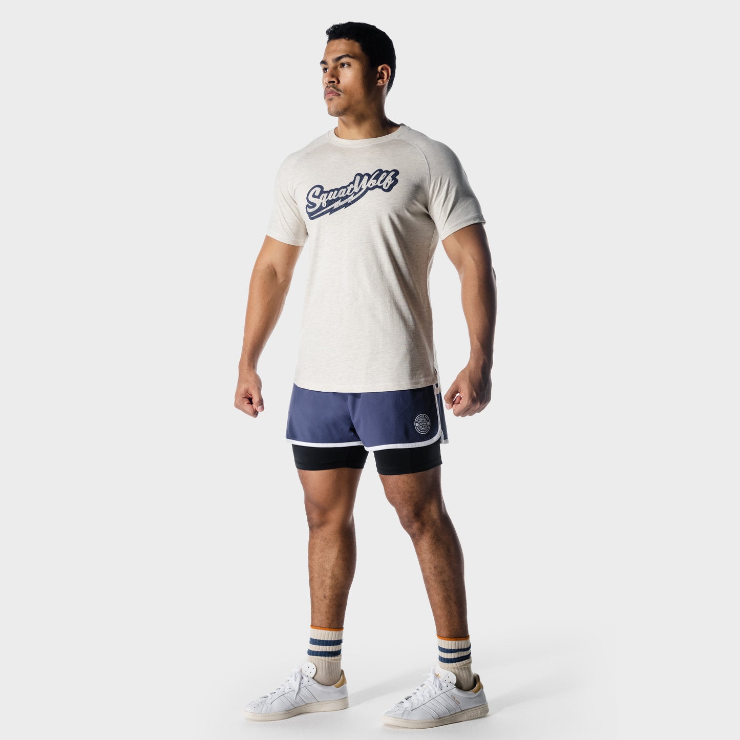 squatwolf-gym-t-shirts-golden-era-one-up-t-shirt-ecru-marl-workout-clothes-for-men
