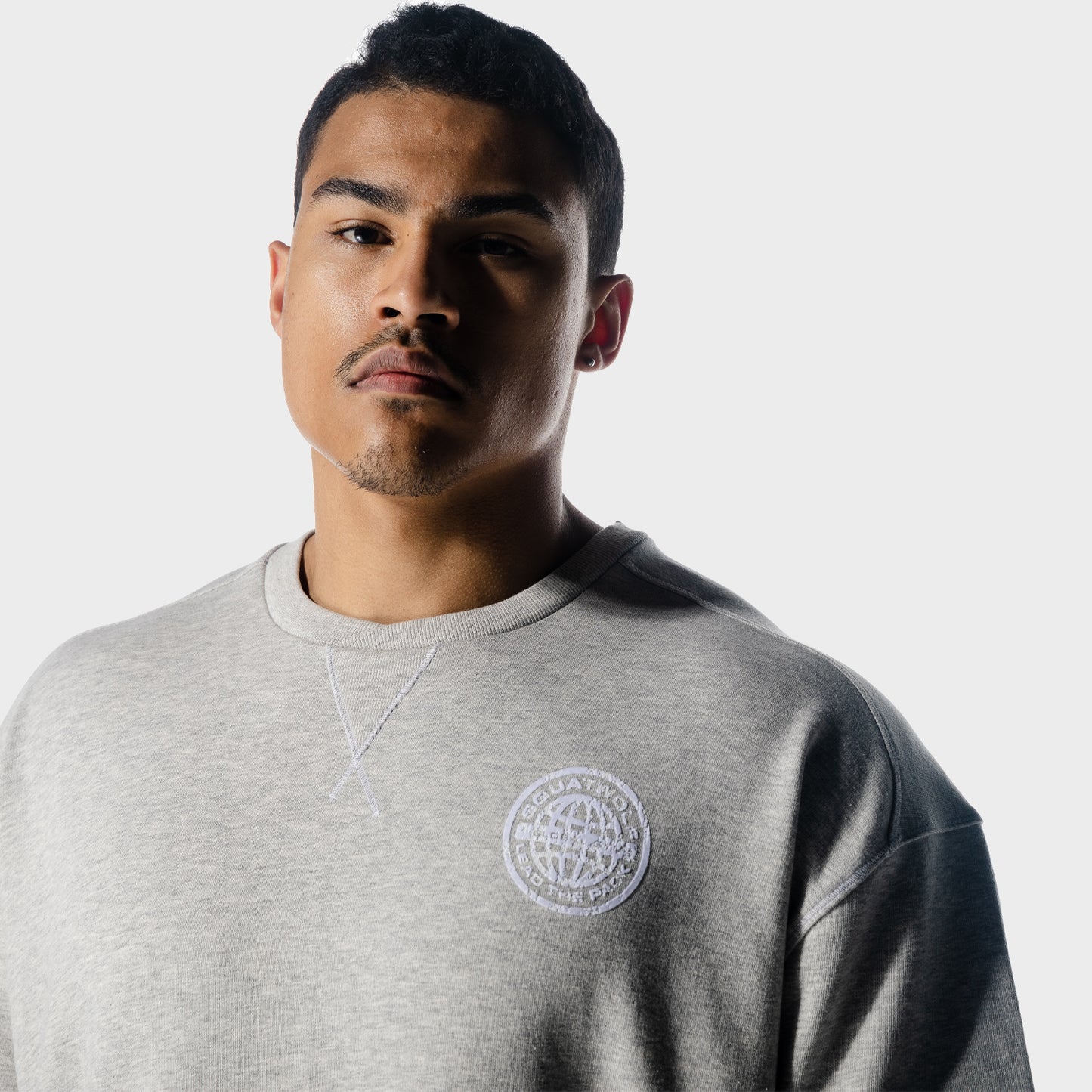 squatwolf-gym-t-shirts-golden-era-oversized-crew-t-shirt-light-grey-marl-workout-clothes-for-men