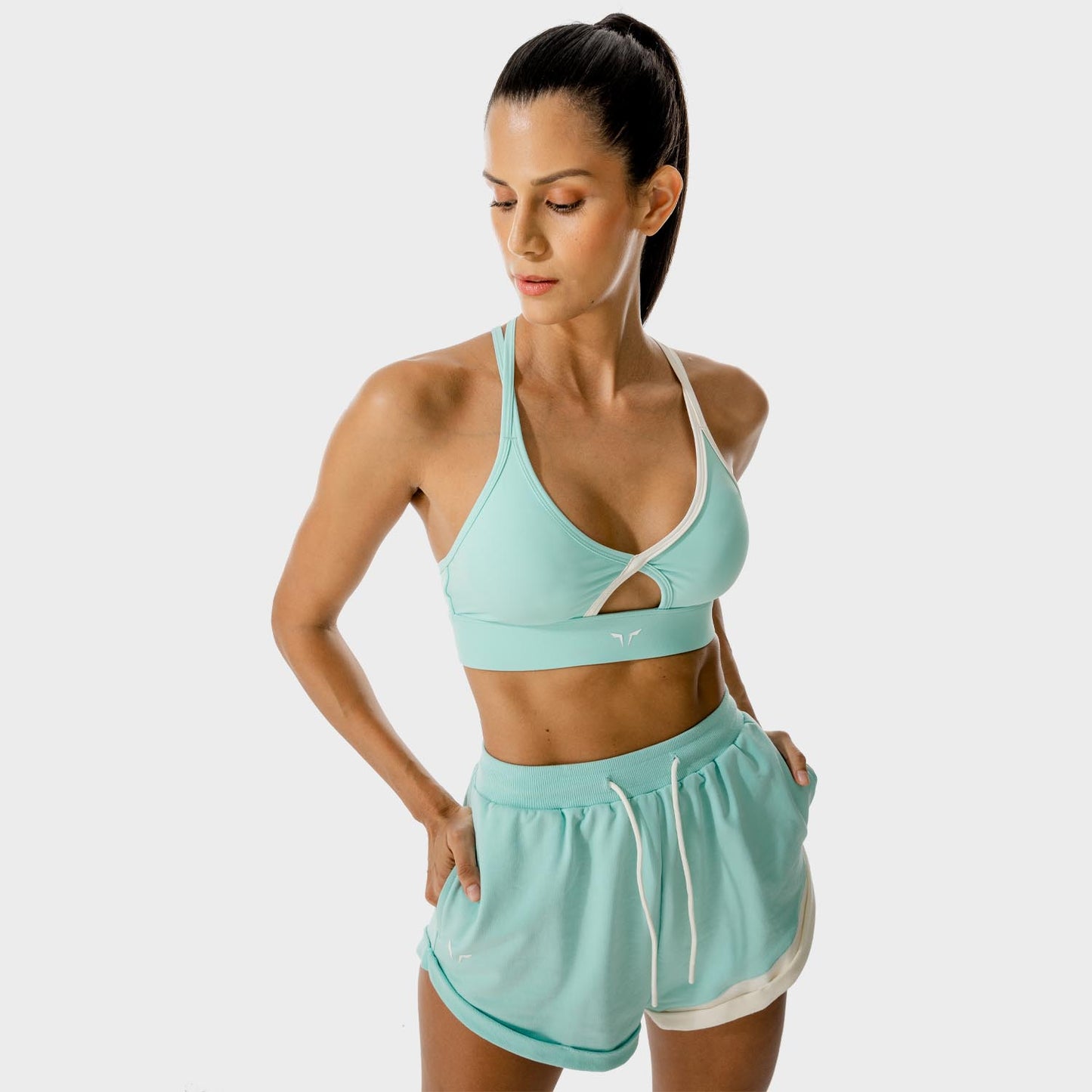 squatwolf-workout-clothes-lab-shorts-blue-gym-shorts-for-women