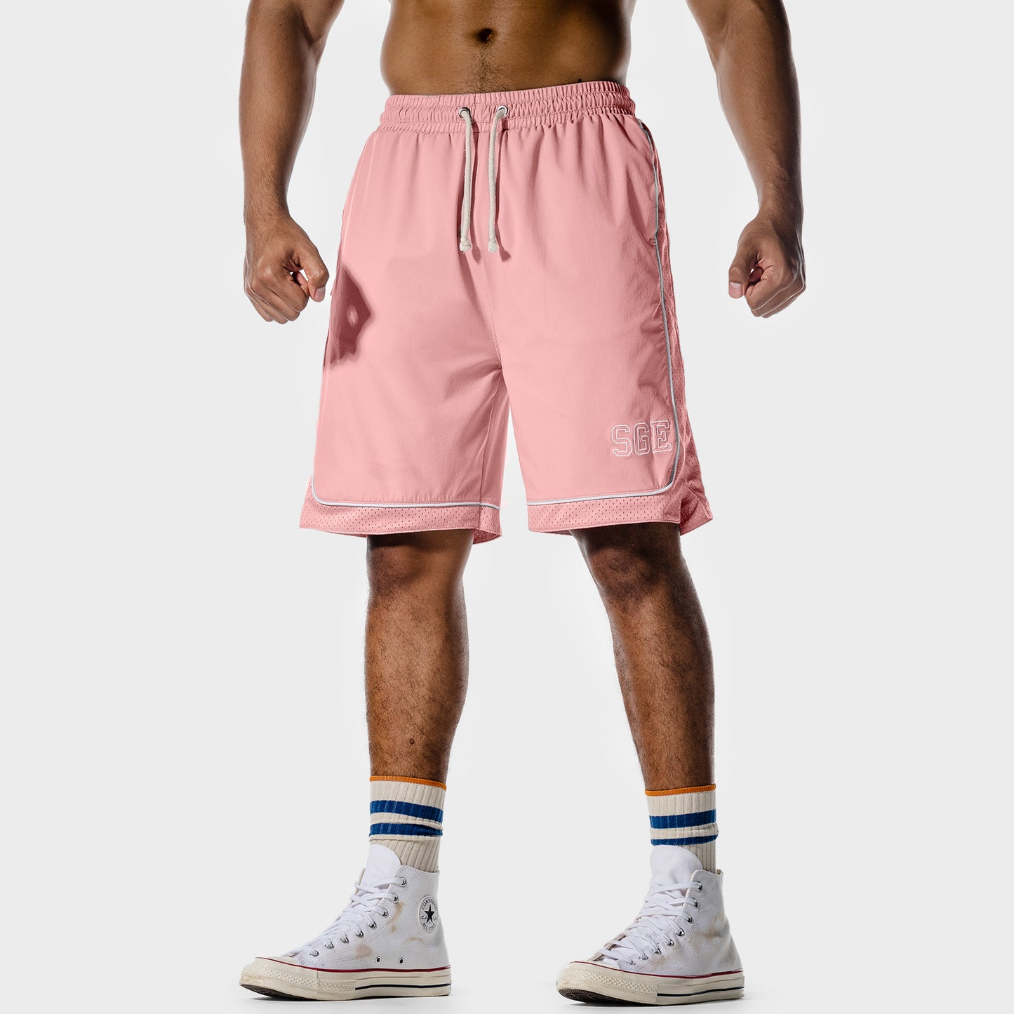 squatwolf-gym-wear-golden-era-basketball-shorts-pink-workout-shorts-for-men