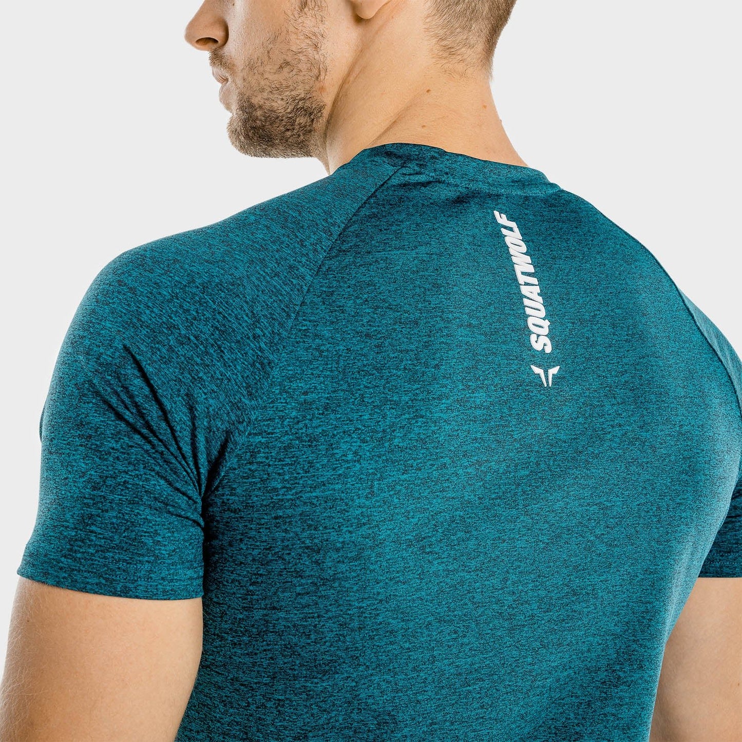 squatwolf-workout-shirts-for-men-melange-workout-tee-teal-gym-wear