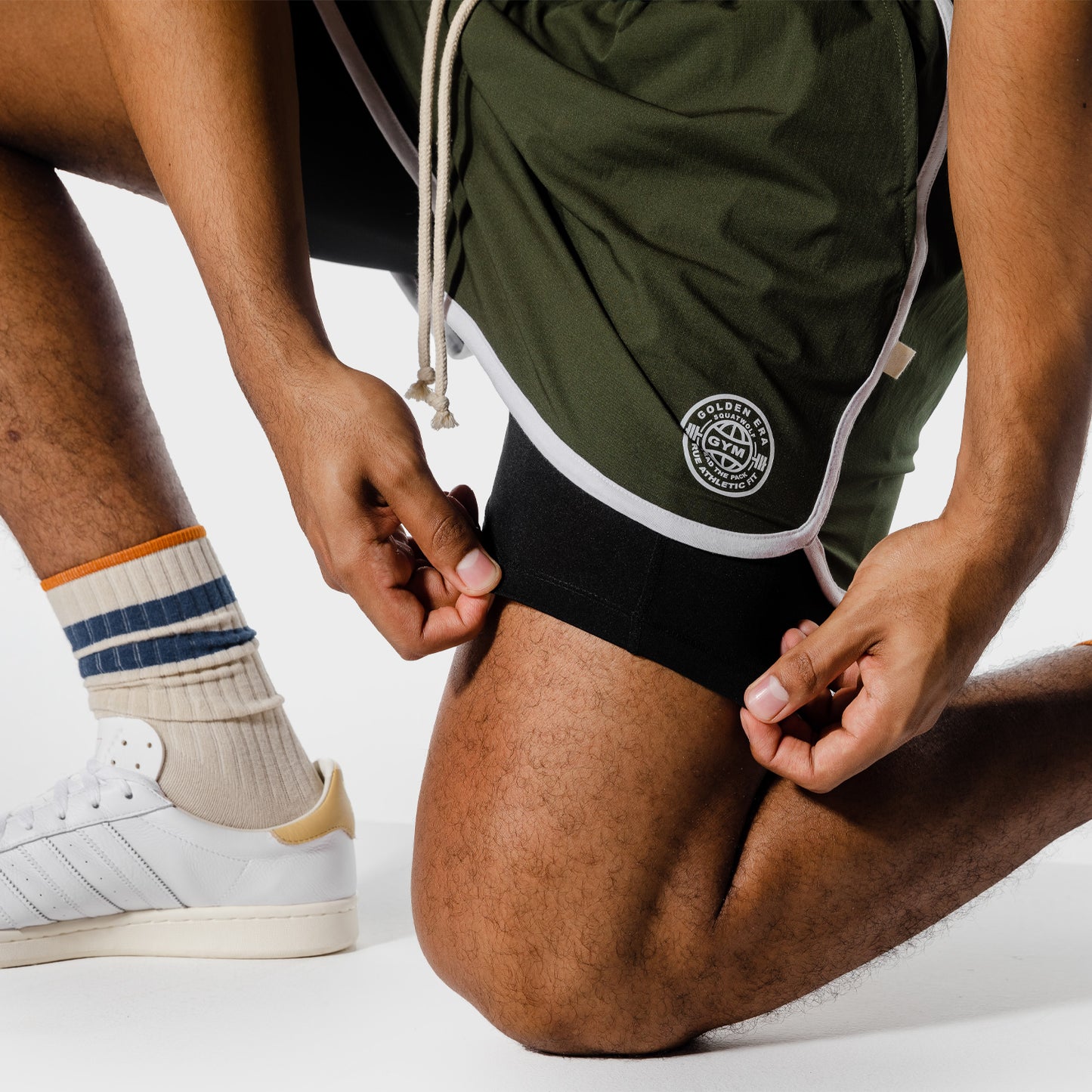 SQUATWOF-gym-wear-golden-era-2-in-1-shorts-green-workout-shorts-for-men