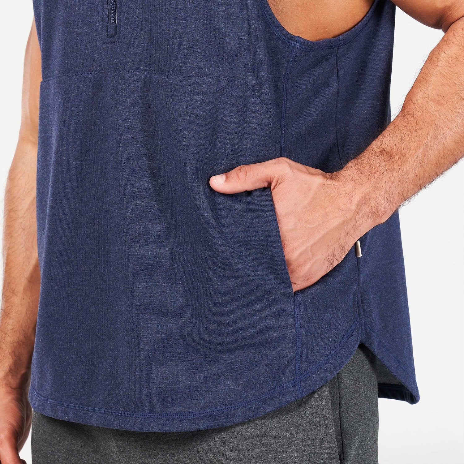 squatwolf-gym-wear-golden-era-new-school-hooded-tank-navy-marl-workout-tank-tops-for-men