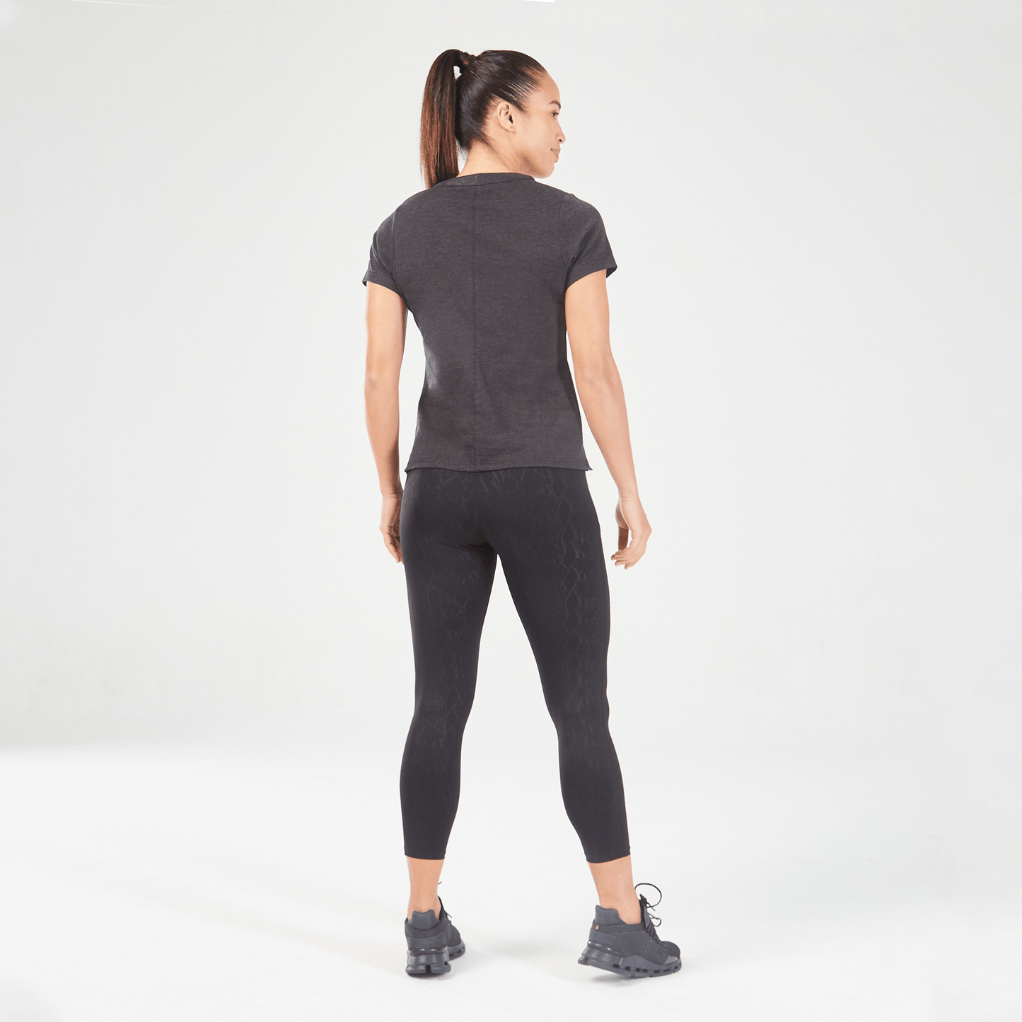 squatwolf-workout-clothes-core-notched-tee-black-marl-gym-t-shirts-for-women