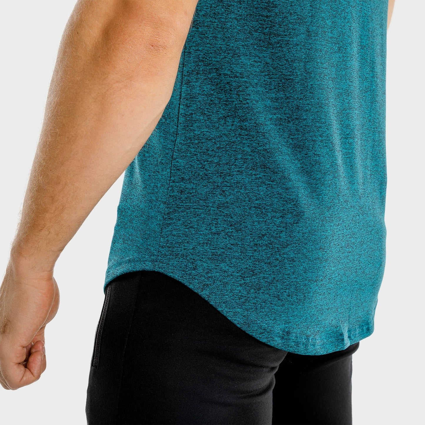 squatwolf-workout-shirts-for-men-melange-workout-tee-teal-gym-wear