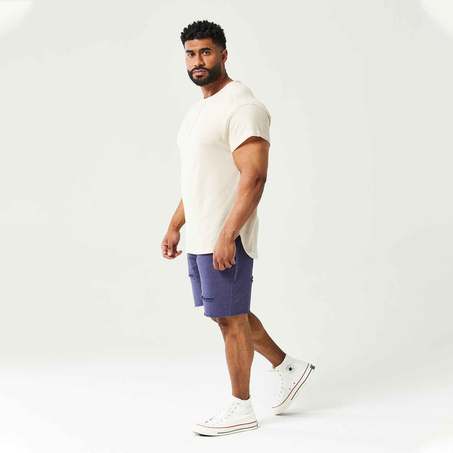 squatwolf-gym-wear-golden-era-waffle-top-short-sleeves-grey-morn-workout-short-for-men