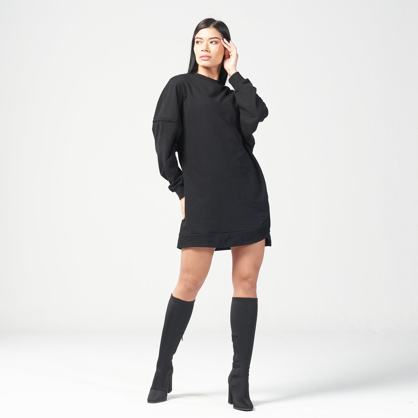 squatwolf-workout-clothes-infinity-relaxed-fit-dress-black-gym-t-shirts-for-women