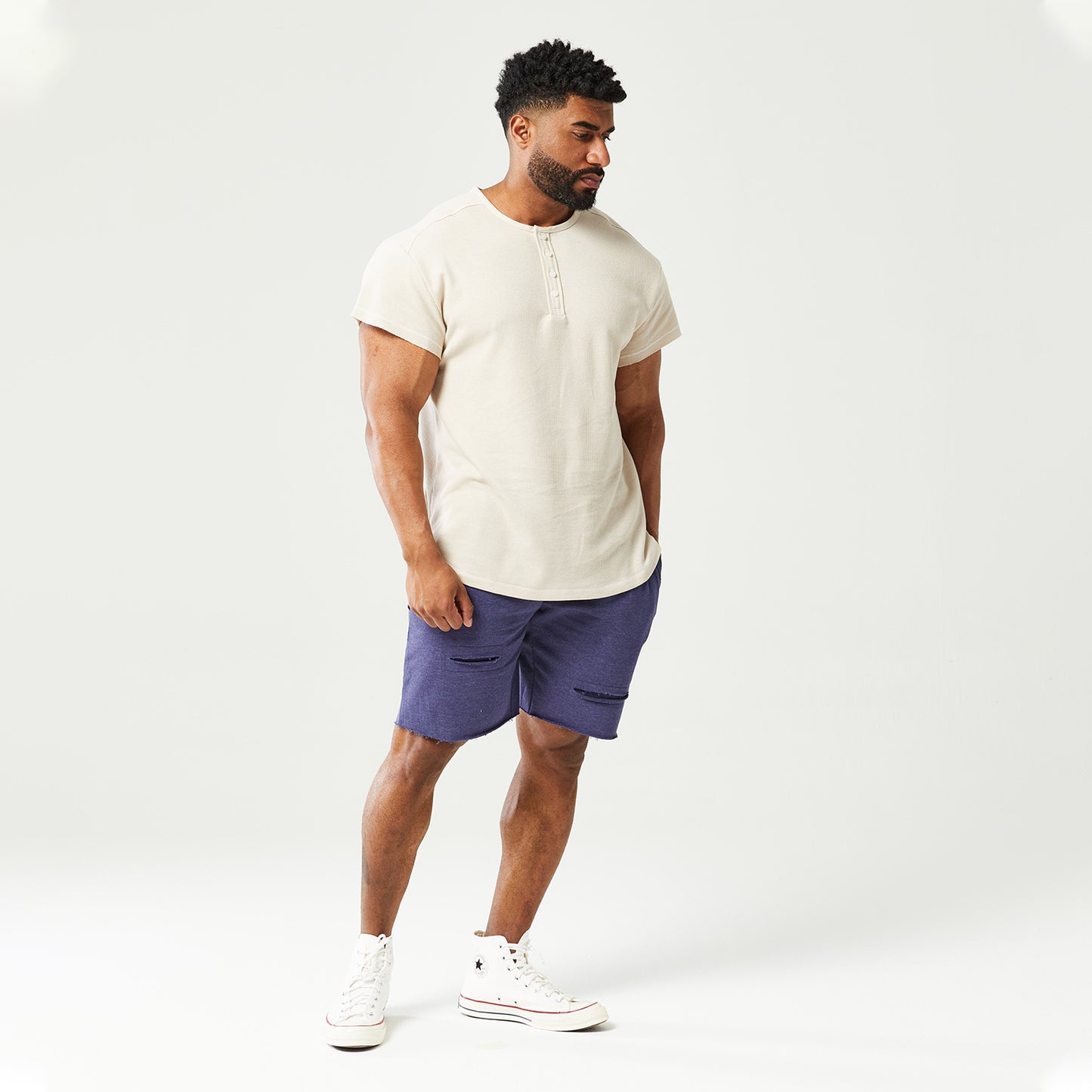 squatwolf-gym-wear-golden-era-waffle-top-short-sleeves-grey-morn-workout-short-for-men