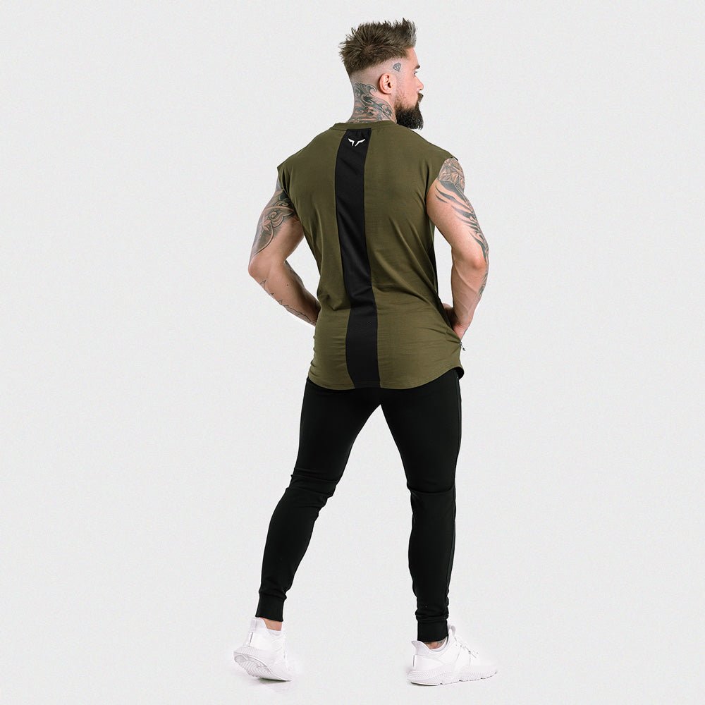 squatwolf-gym-wear-statement-drop-shoulder-top-green-workout-tops-for-men