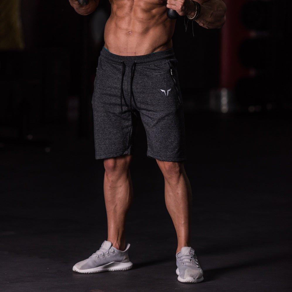 Ribbed Shorts Melange Grey