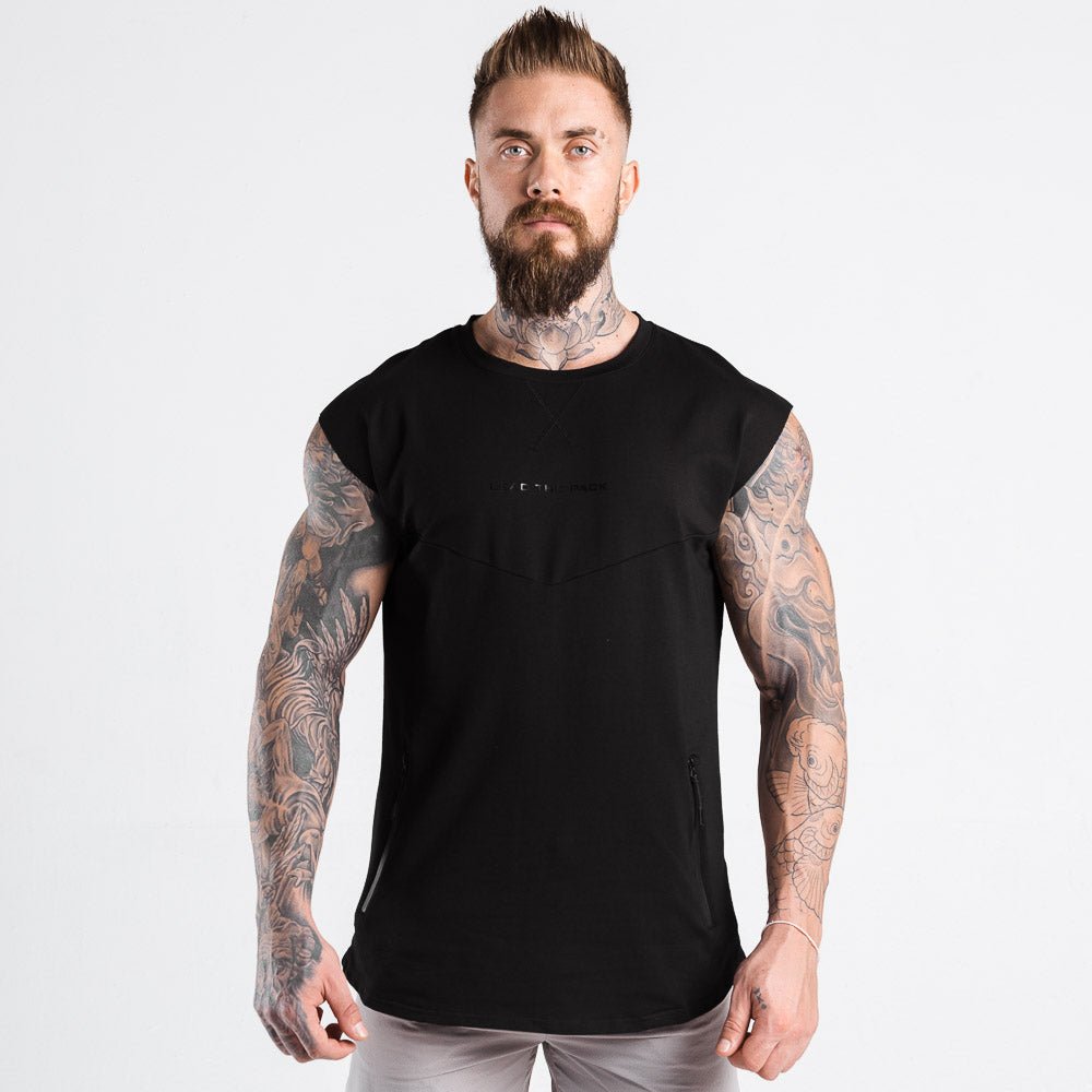 squatwolf-gym-wear-statement-drop-shoulder-top-black-workout-tops-for-men