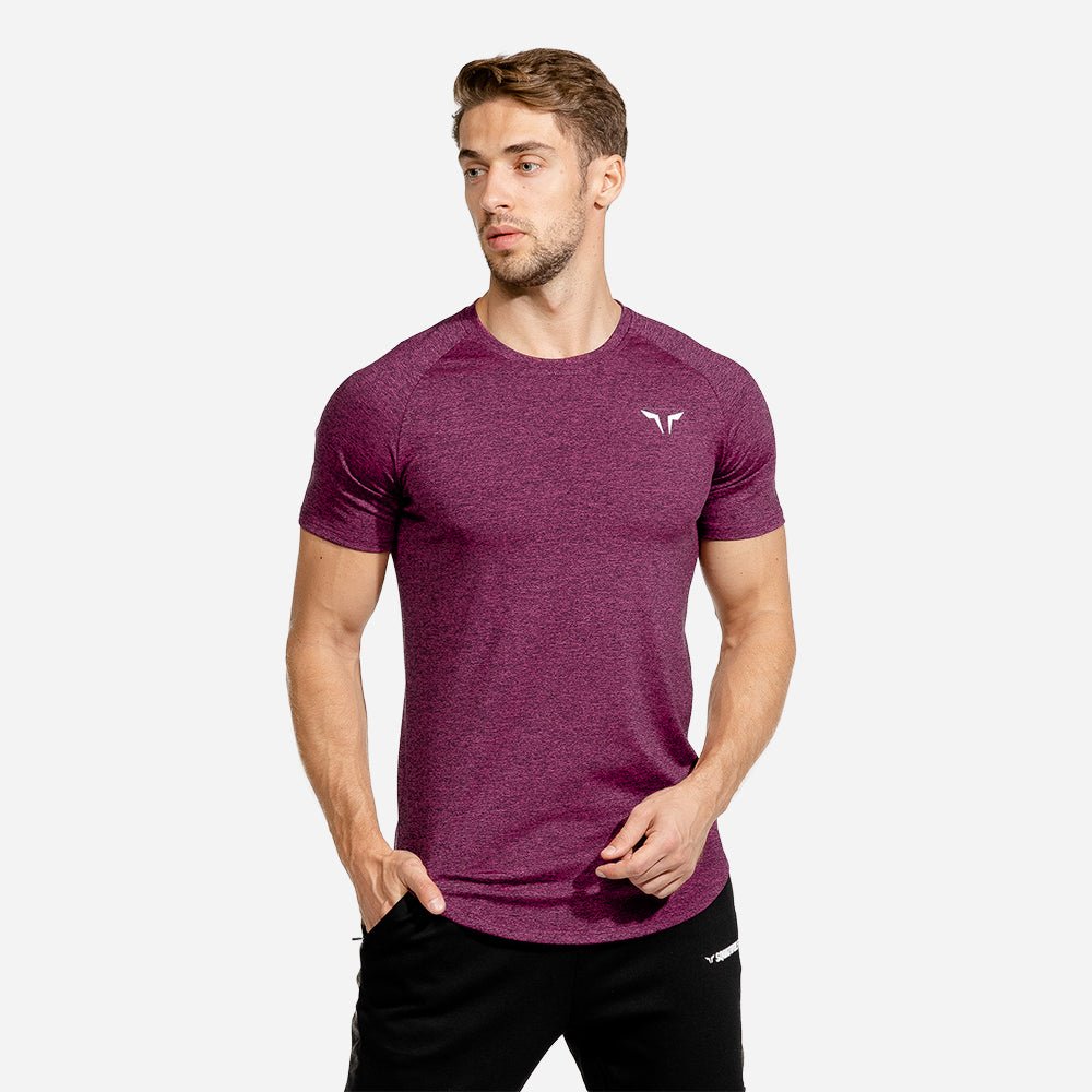 squatwolf-workout-shirts-for-men-melange-tee-maroon-gym-wear