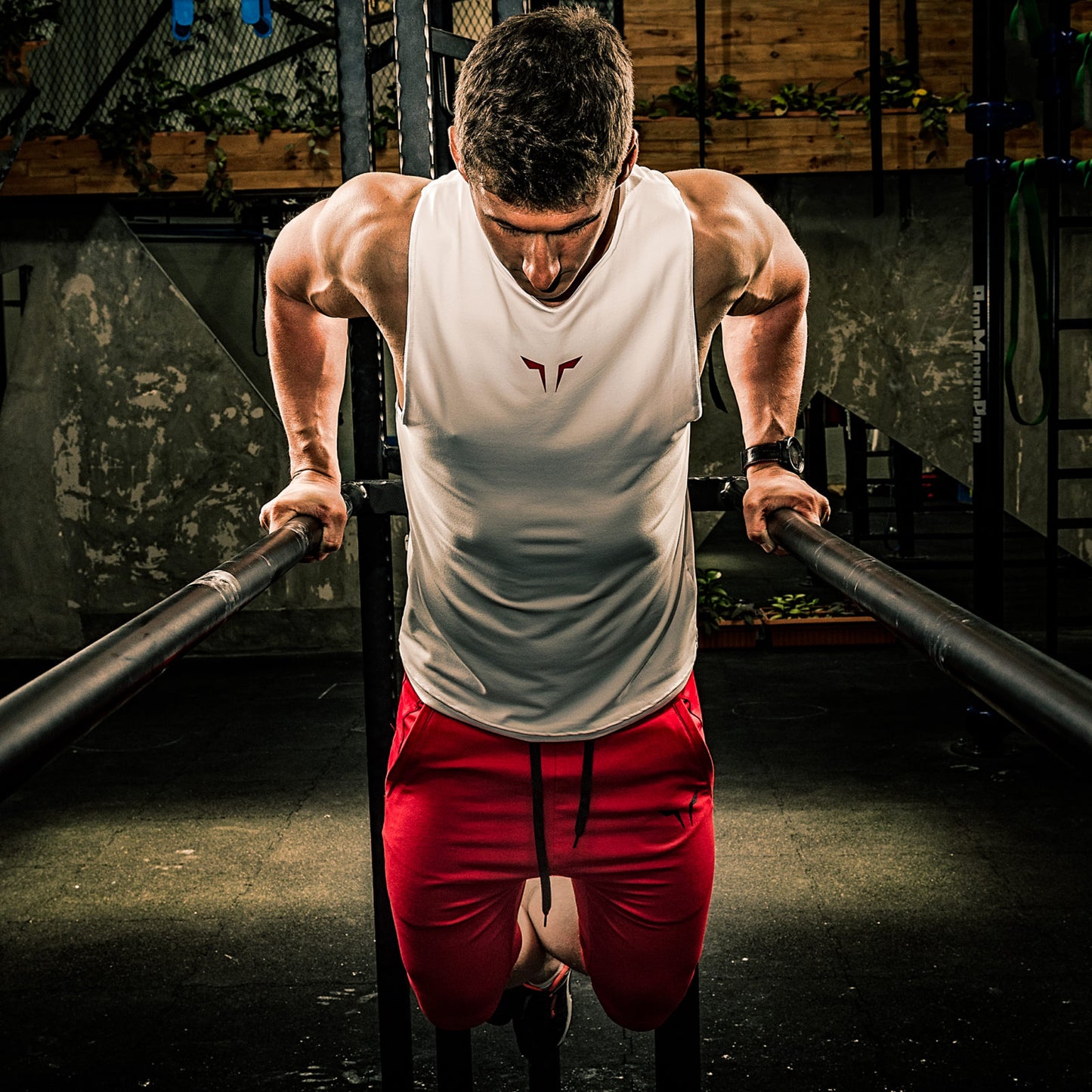 white gym tank