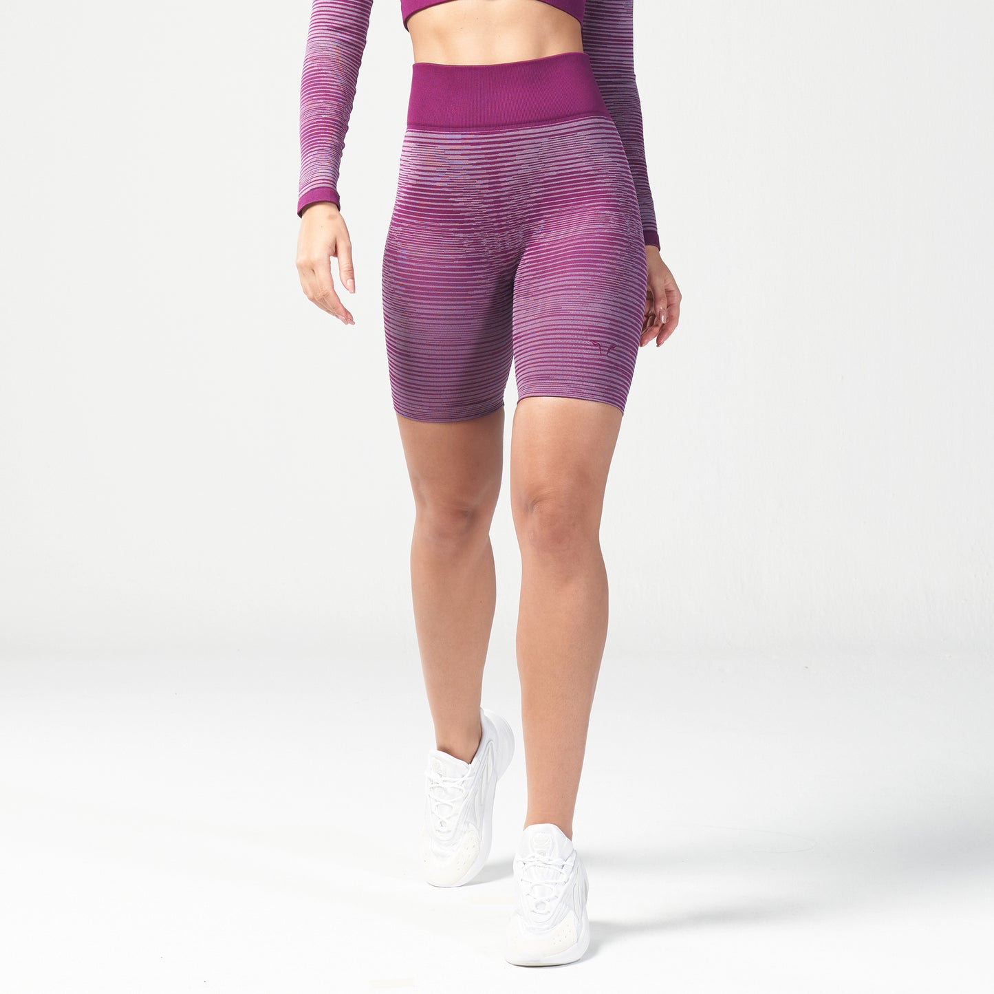 squatwolf-workout-clothes-infinity-stripe-seamless-shorts-dark-purple-gym-shorts-for-women
